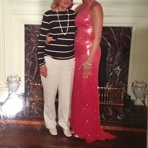 Jovani Sparkle Hot Pink One Shoulder Prom Dress